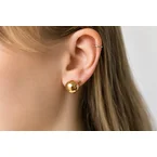 Boucles d’oreilles boules dorées en acier doré 12 mm