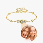 Bracelet de projection de photos en chaîne avec diamants