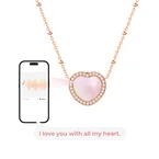 Collier numérique Totwoo Memory avec chaîne de perles d'espacement (argent plaqué or rose 18K+& nacre)