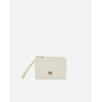 Pochette squadrata da polso in pelle con logo uccellini
