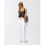 Pantaloni barrel-fit in cotone stretch