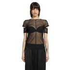 Cut-Out T-Shirt in Stretch Tulle