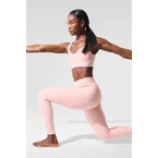 Alosoft High-Waist Heart Throb Legging - Pink Quartz Heather/White