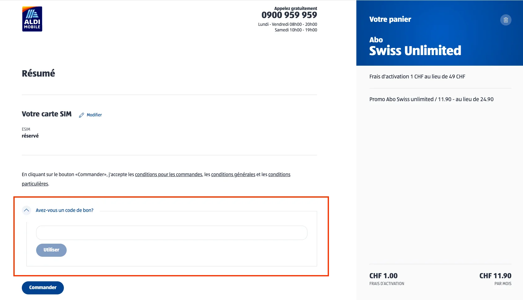 Comment utiliser le code promo ? - Aldi Suisse Mobile