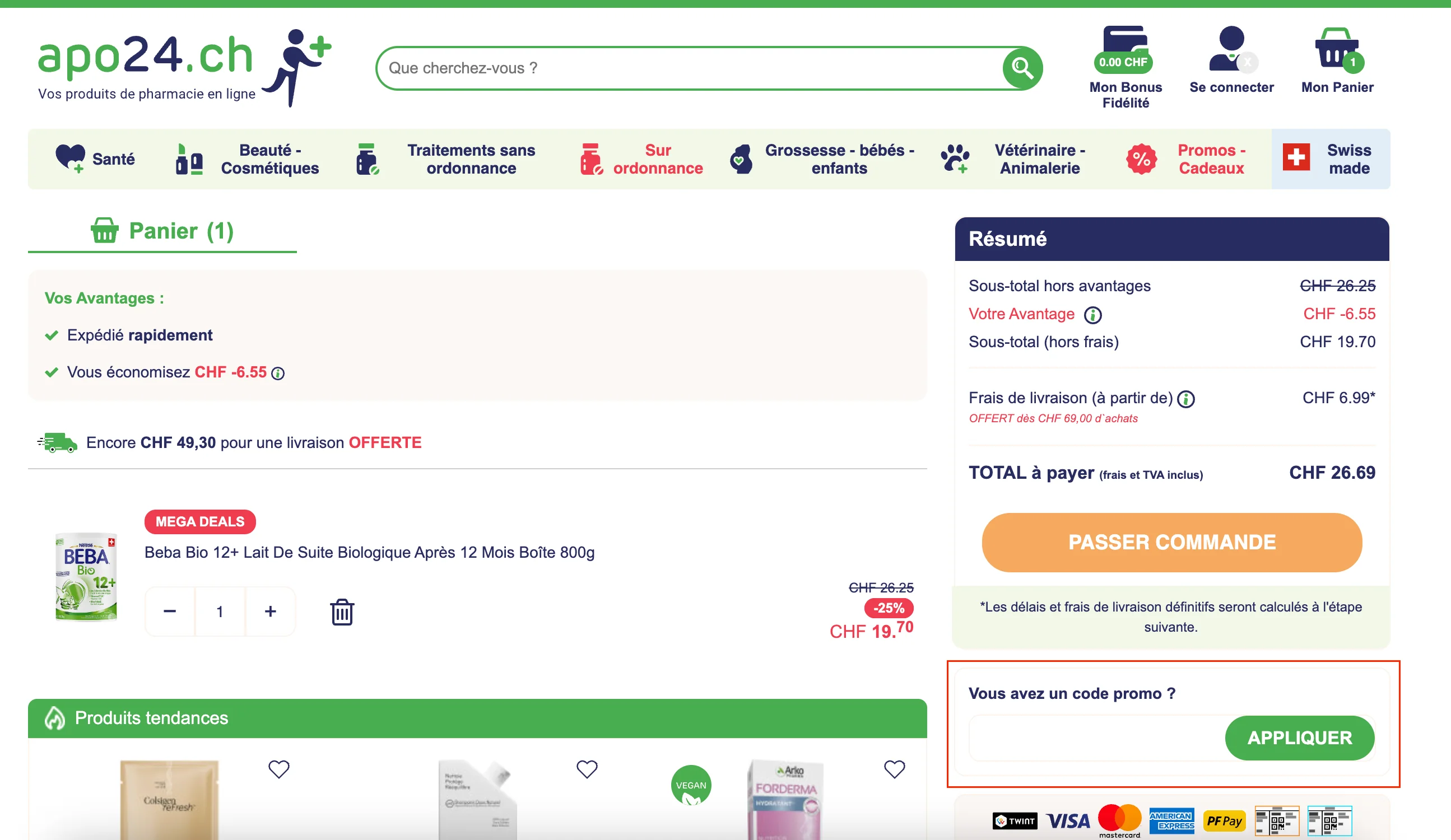 Comment utiliser le code promo ? - apo24