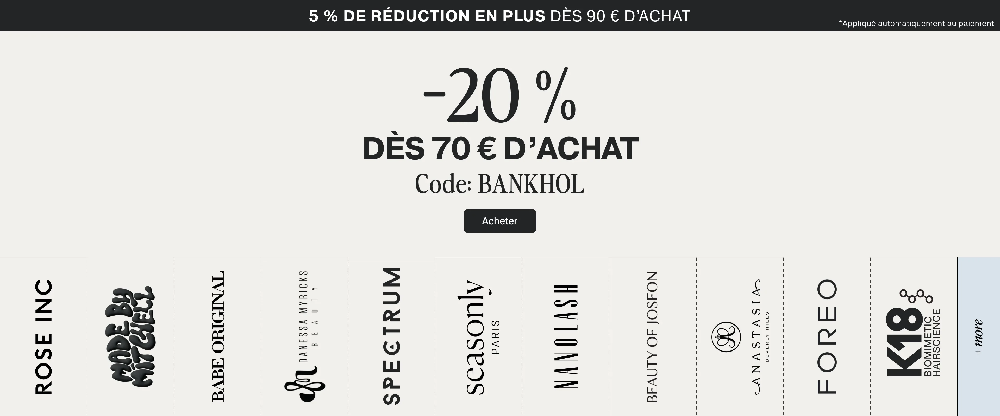 Preuve du coupon - Beauty Bay - Code promo Beauty Bay : [[20% dès 70€]] sur beauté et parfums