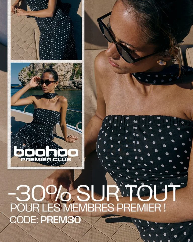 Preuve du coupon - Boohoo - Code promo Boohoo : [[30% de réduction]] pour membres premier du club