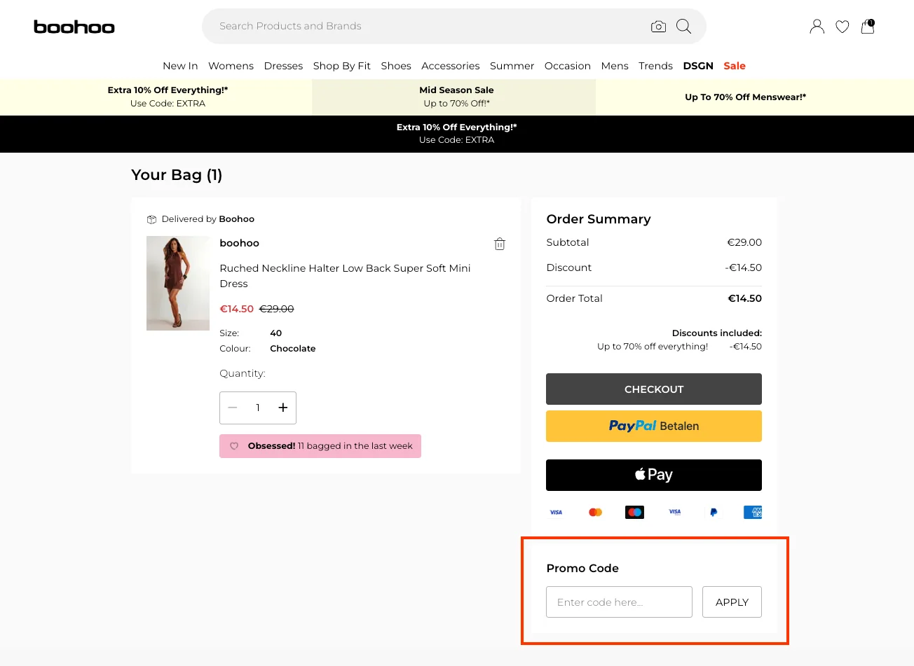 Comment utiliser le code promo ? - Boohoo