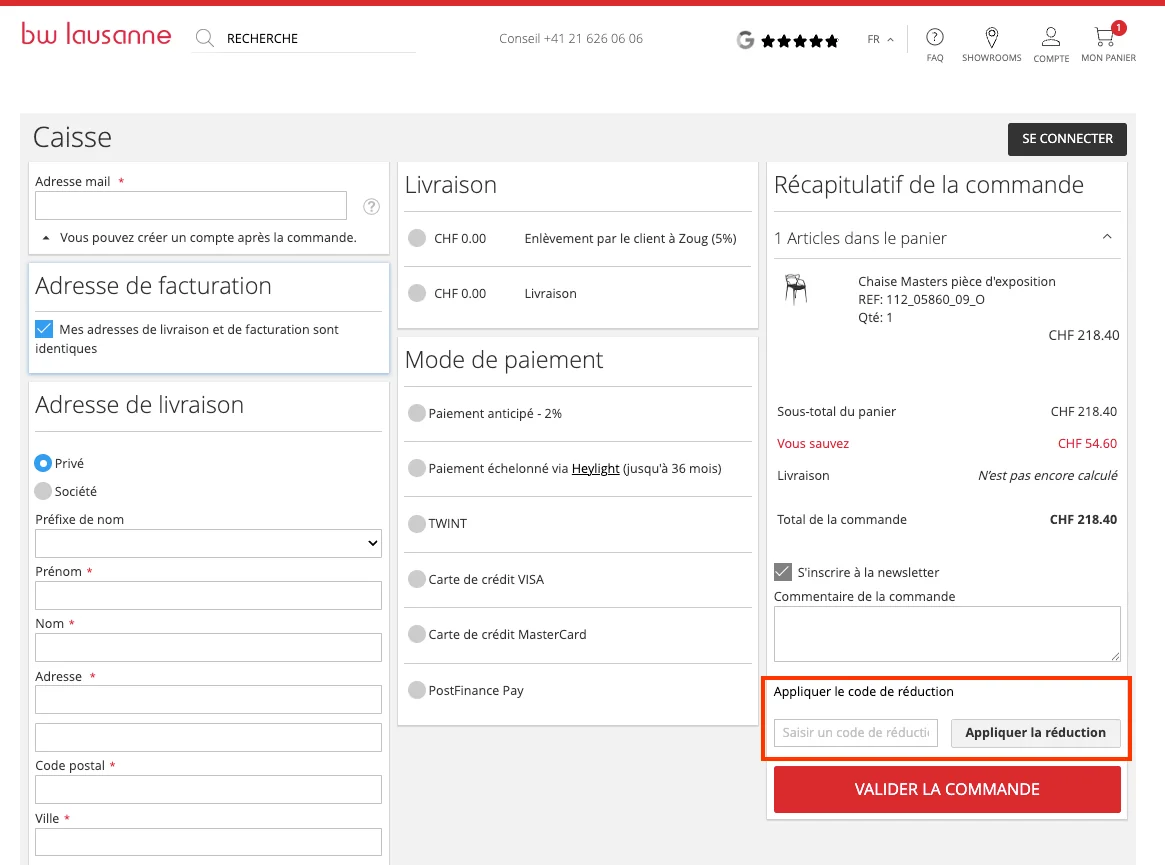 Comment utiliser le code promo ? - Bruno Wickart