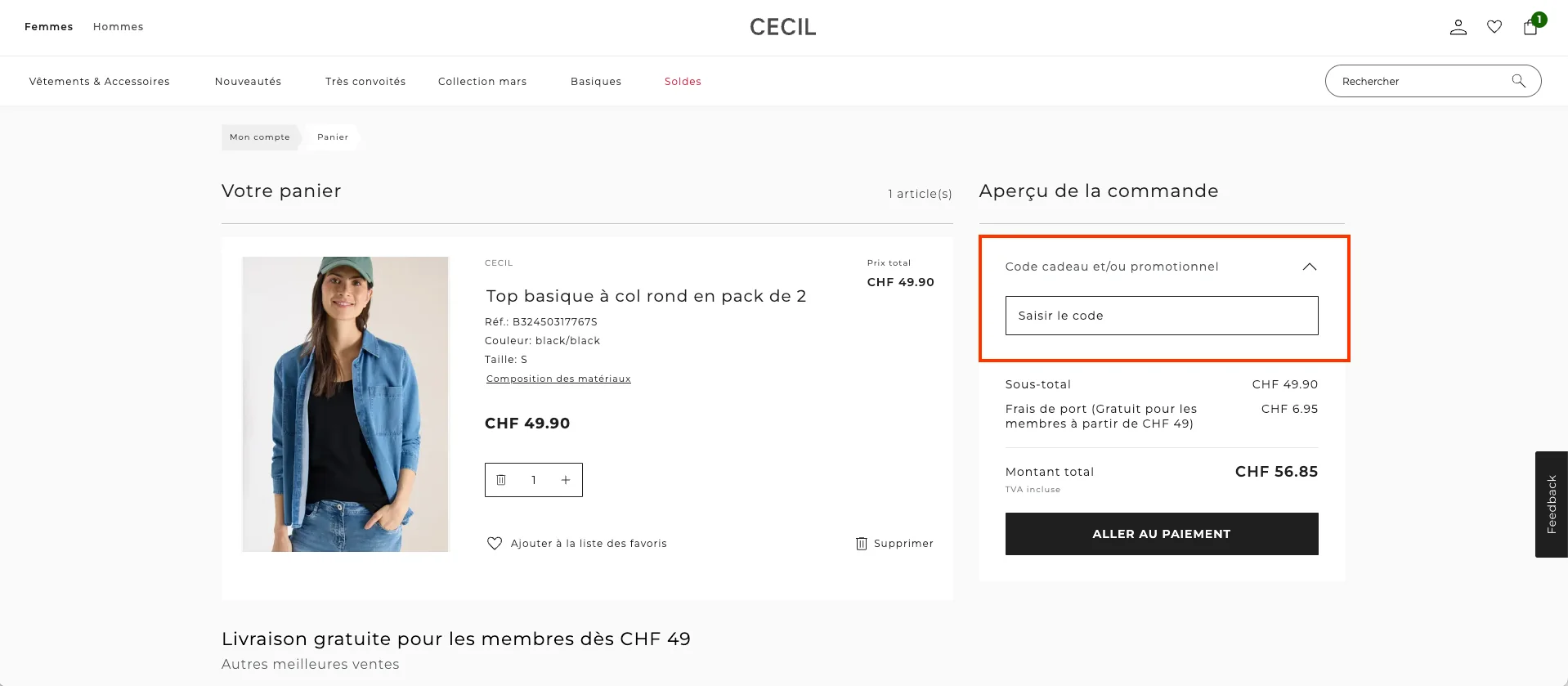 Comment utiliser le code promo ? - Cecil
