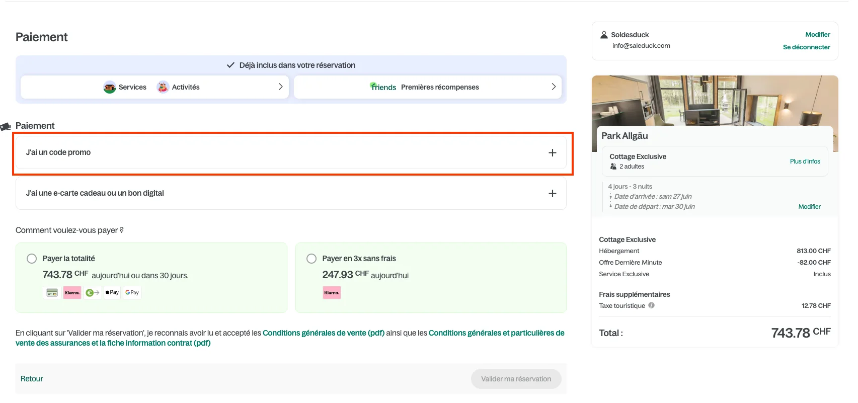 Comment utiliser le code promo ? - Center Parcs