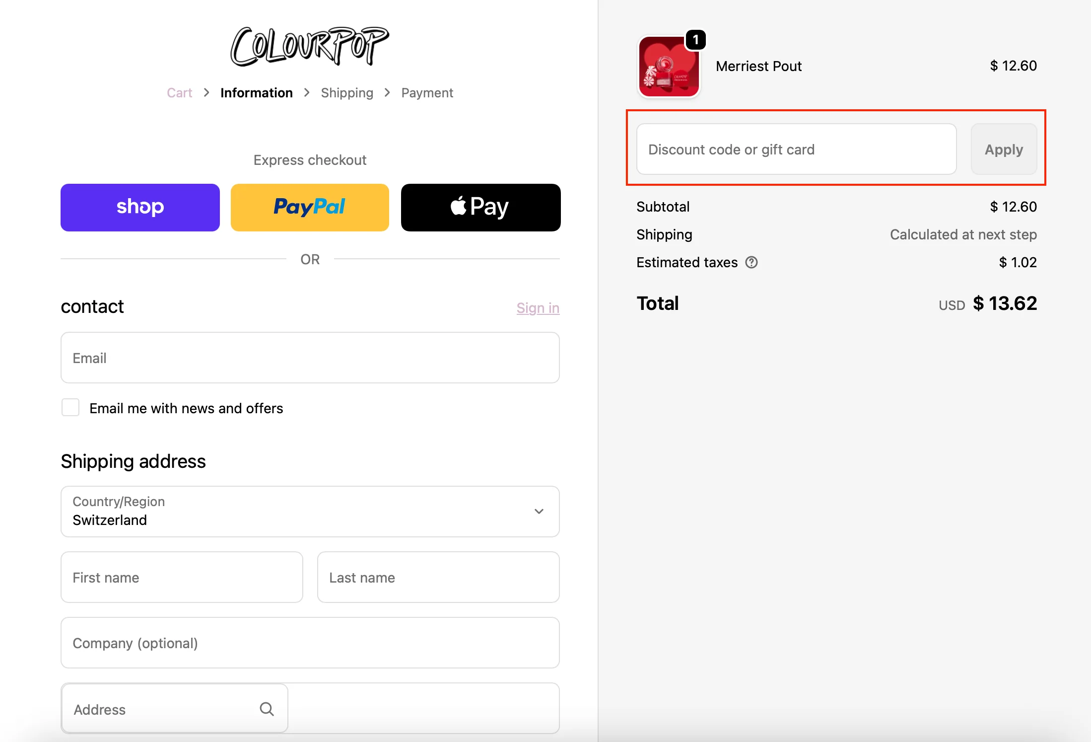 Comment utiliser le code promo ? - ColourPop