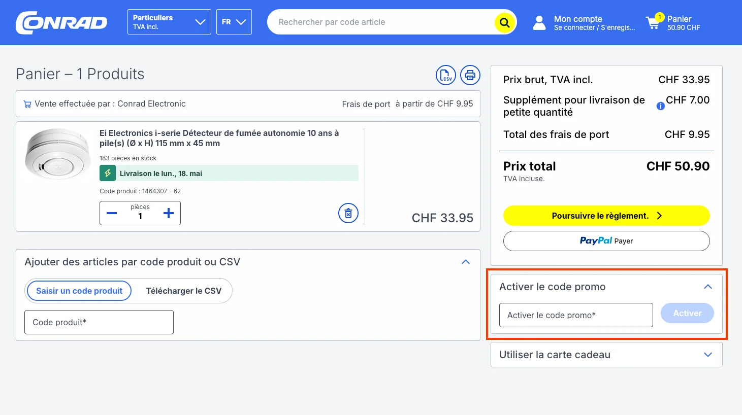 Comment utiliser le code promo ? - Conrad