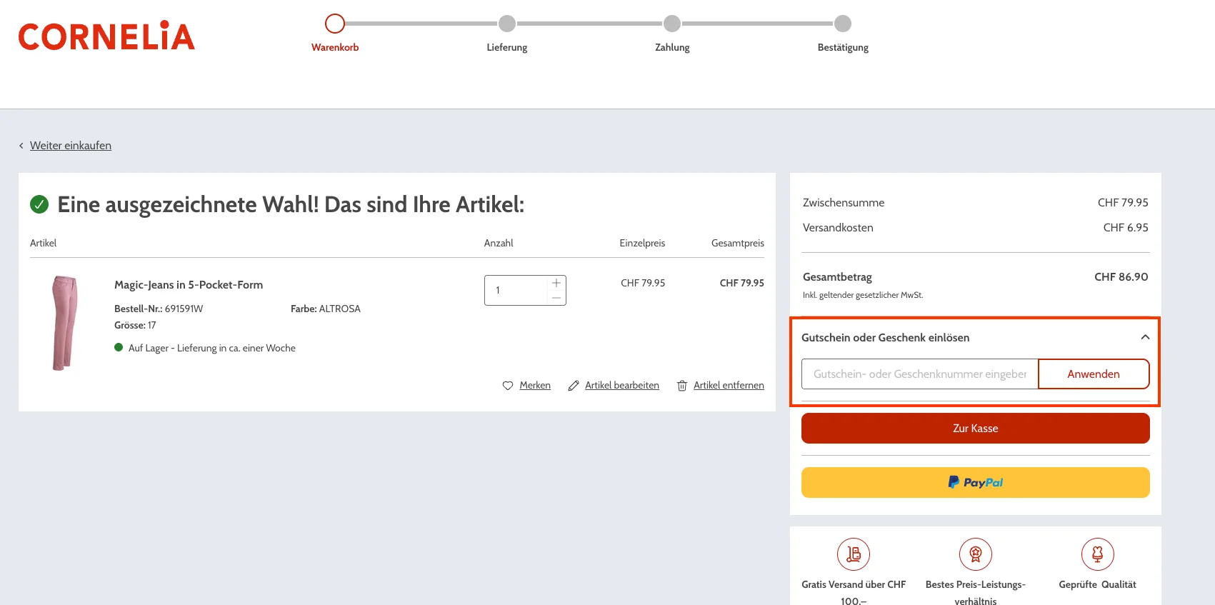 Comment utiliser le code promo ? - Cornelia