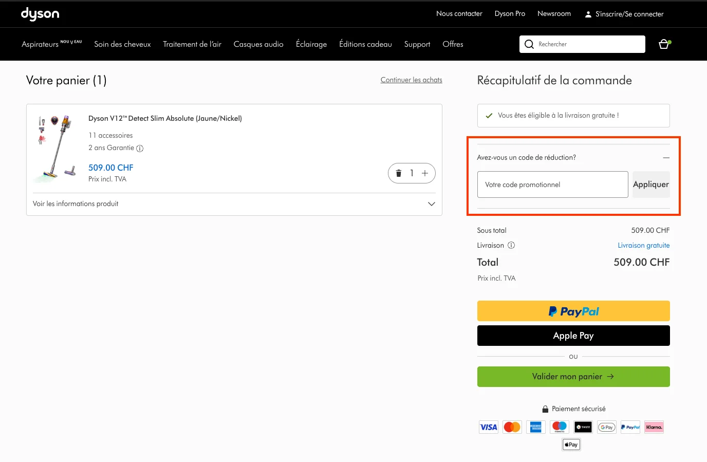 Comment utiliser le code promo ? - Dyson