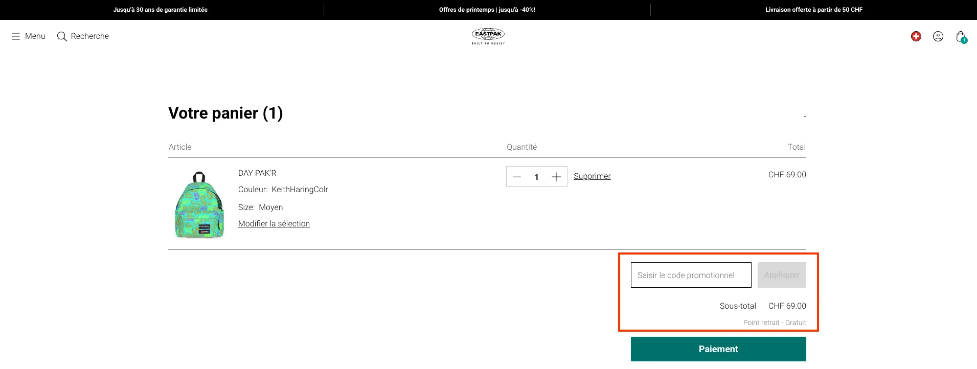 Comment utiliser le code promo ? - Eastpak