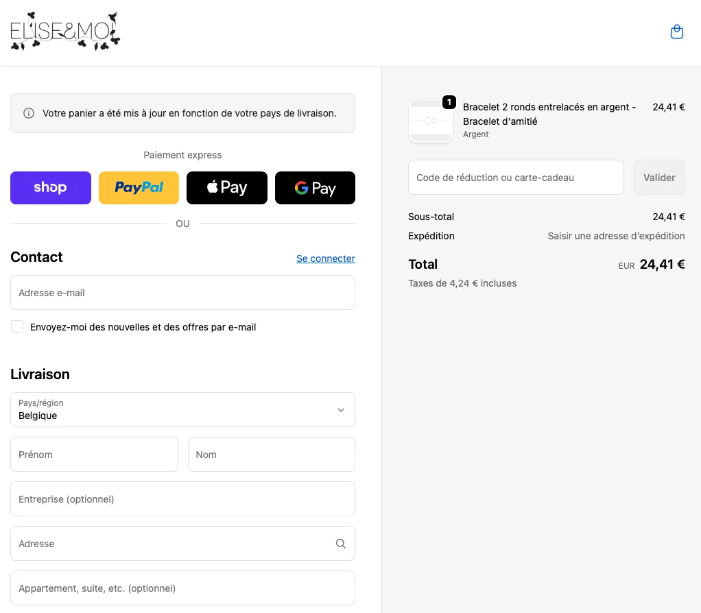 Comment utiliser le code promo ? - Elise et moi