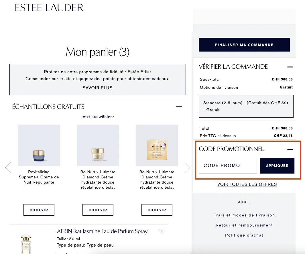 Comment utiliser le code promo ? - Estee Lauder
