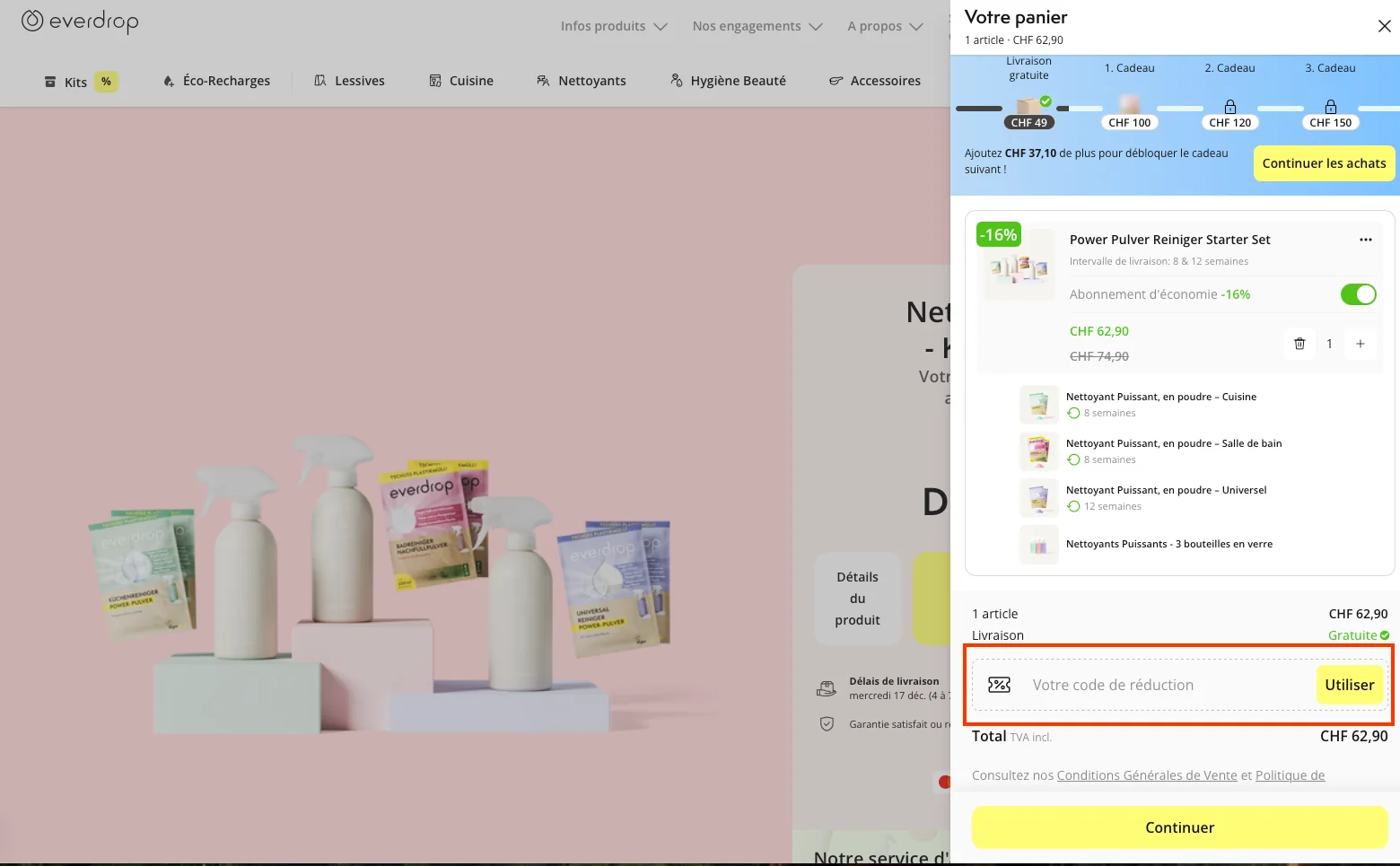 Comment utiliser le code promo ? - Everdrop