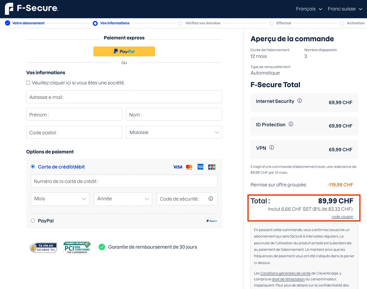 Comment utiliser le code promo ? - F Secure