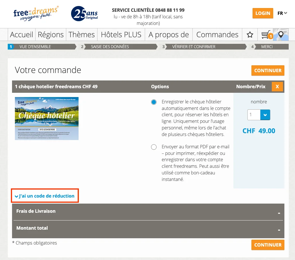 Comment utiliser le code promo ? - Freedreams