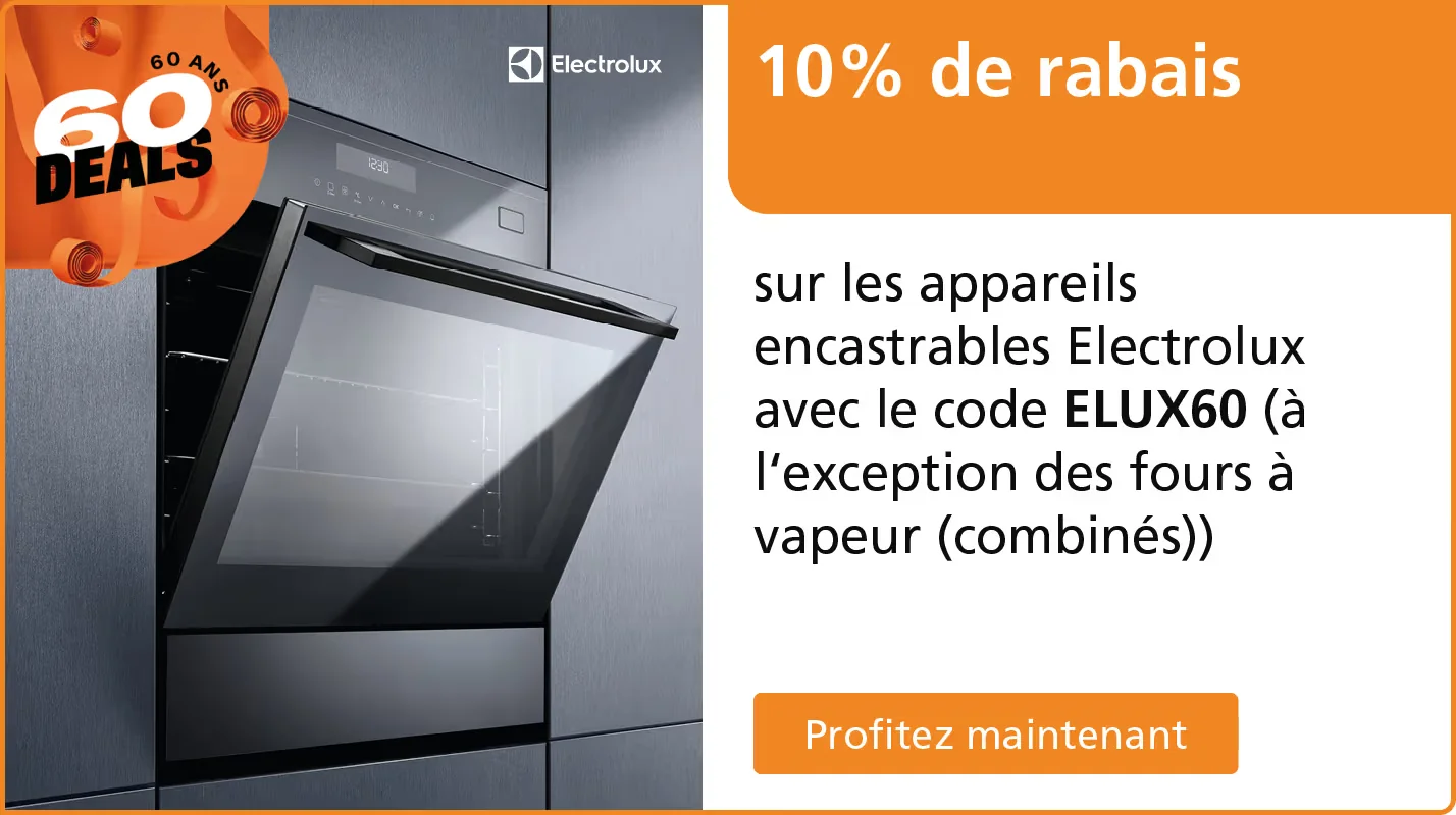 Preuve du coupon - Fust - Code promo Fust : [[10% de rabais]] sur appareils encastrables Electrolux