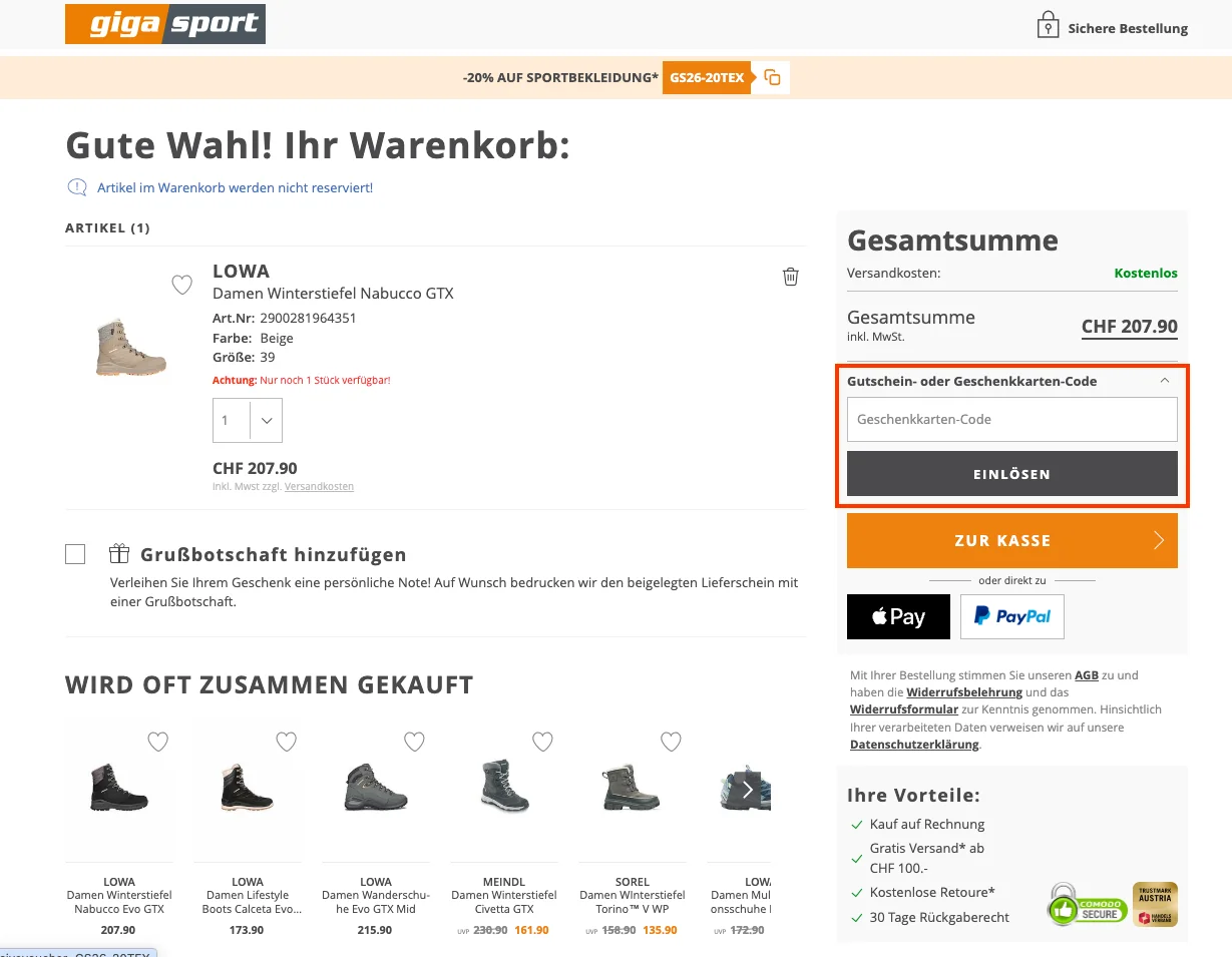 Comment utiliser le code promo ? - Gigasport