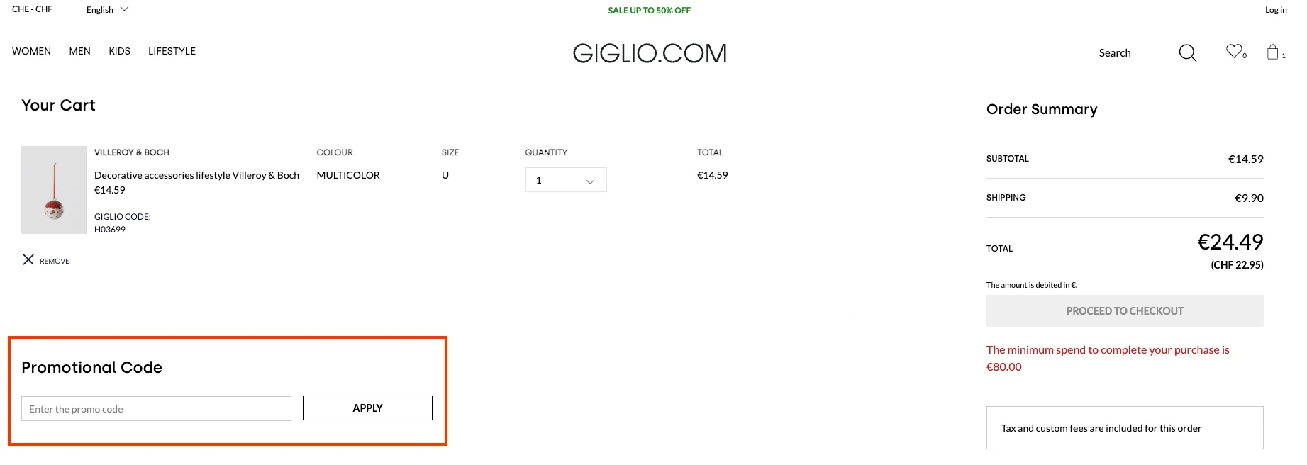 Comment utiliser le code promo ? - Giglio