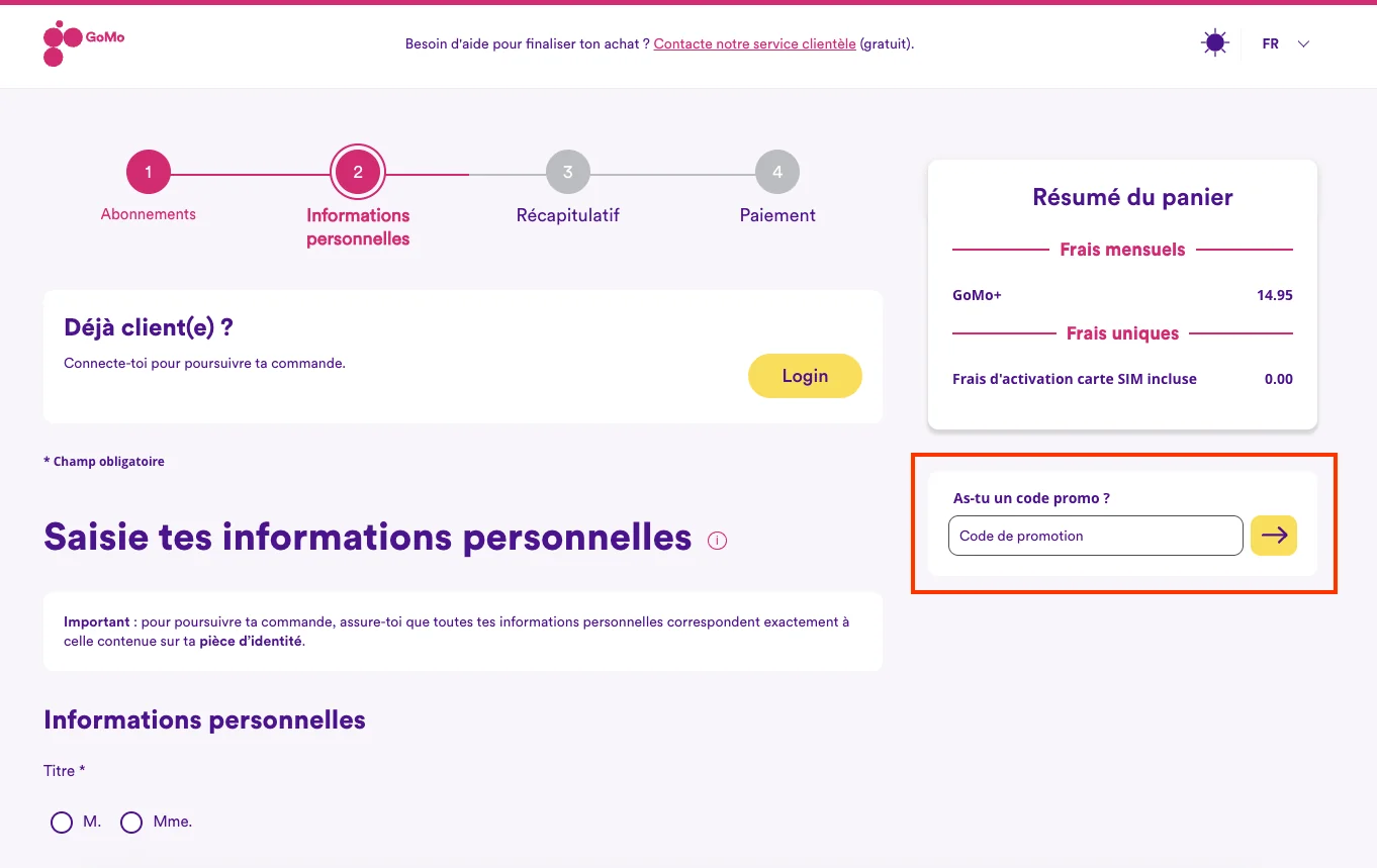 Comment utiliser le code promo ? - GoMo