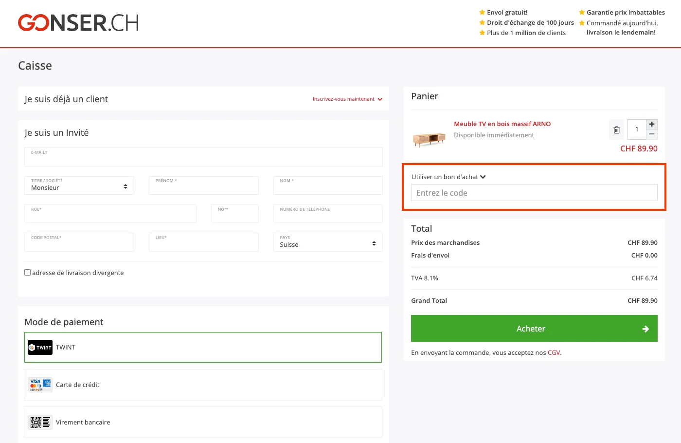 Comment utiliser le code promo ? - Gonser