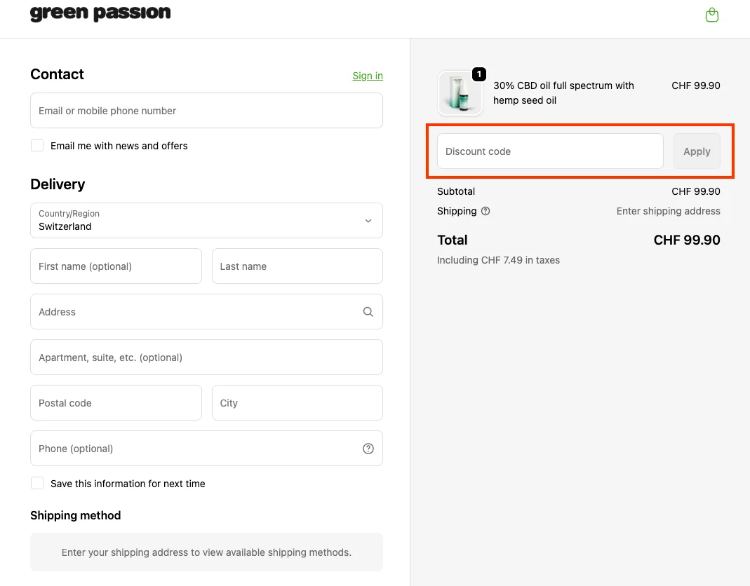Comment utiliser le code promo ? - Green Passion