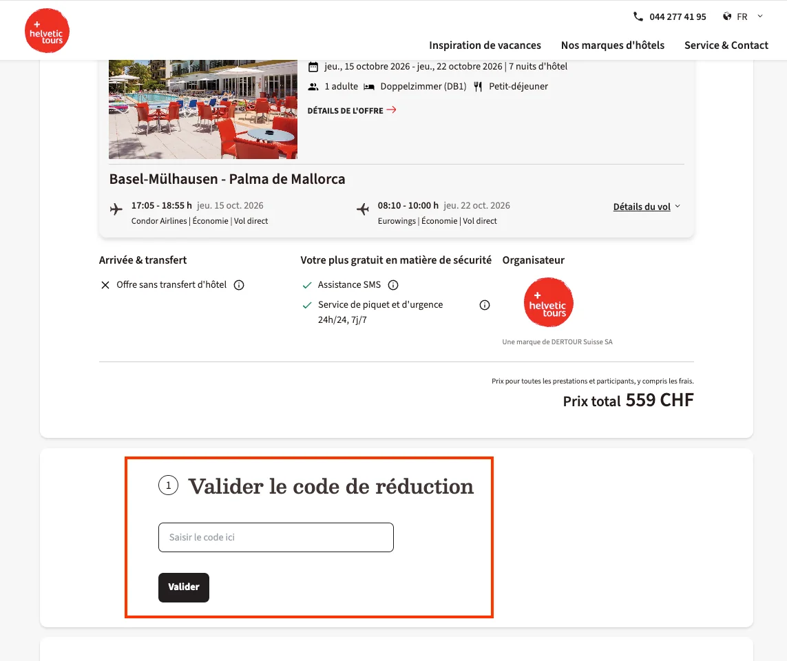 Comment utiliser le code promo ? - Helvetic tours