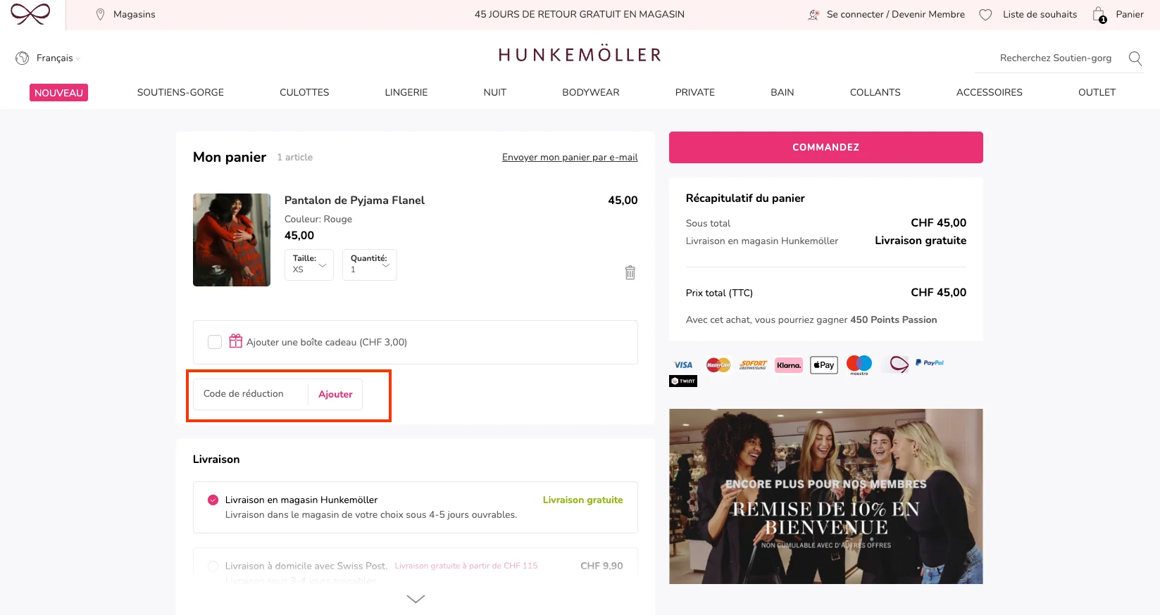 Comment utiliser le code promo ? - Hunkemöller