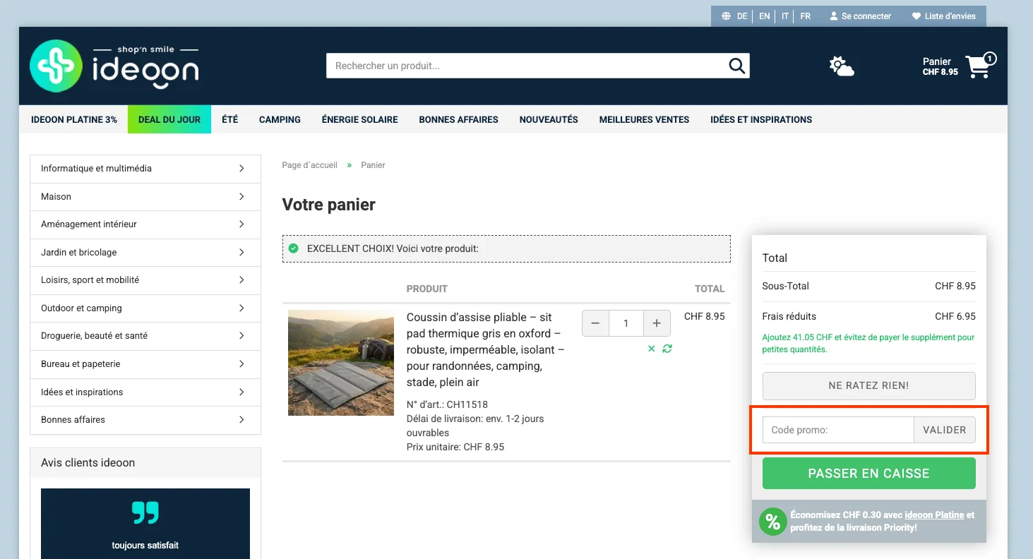 Comment utiliser le code promo ? - ideoon