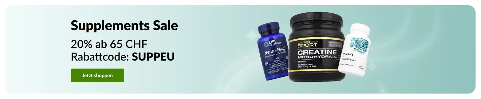 Preuve du coupon - iHerb - Code promo iHerb : [[20% de réduction]] sur compléments dès 65 CHF
