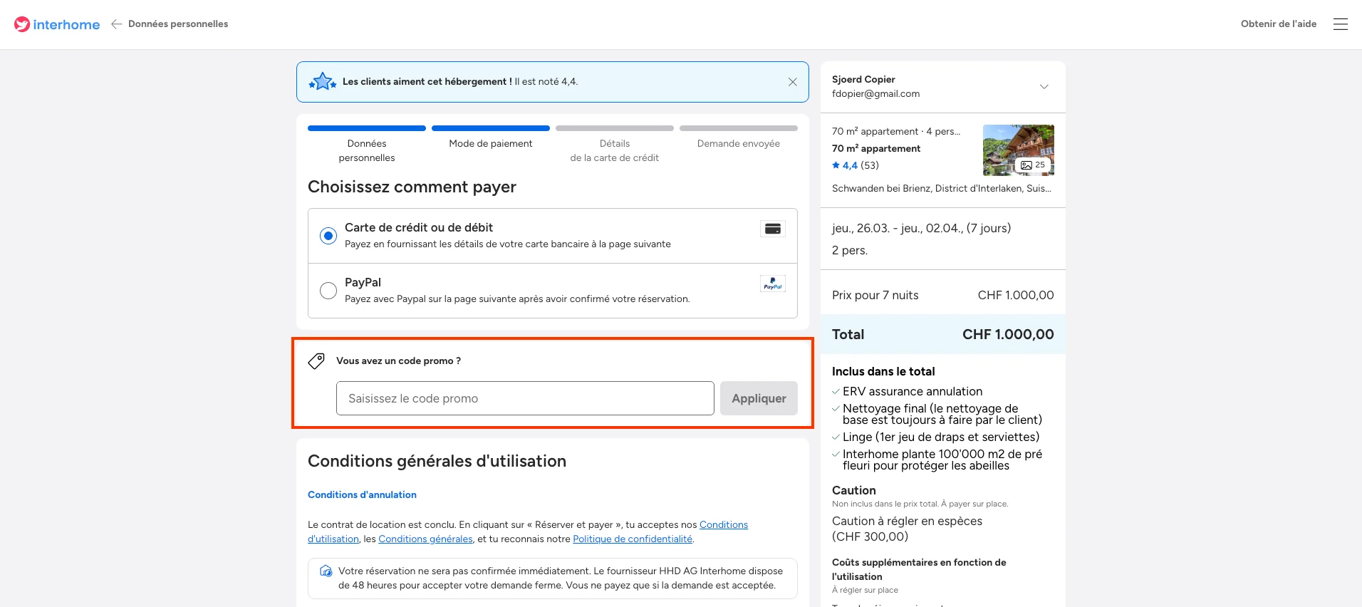 Comment utiliser le code promo ? - Interhome