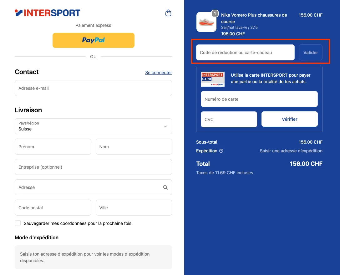Comment utiliser le code promo ? - Intersport