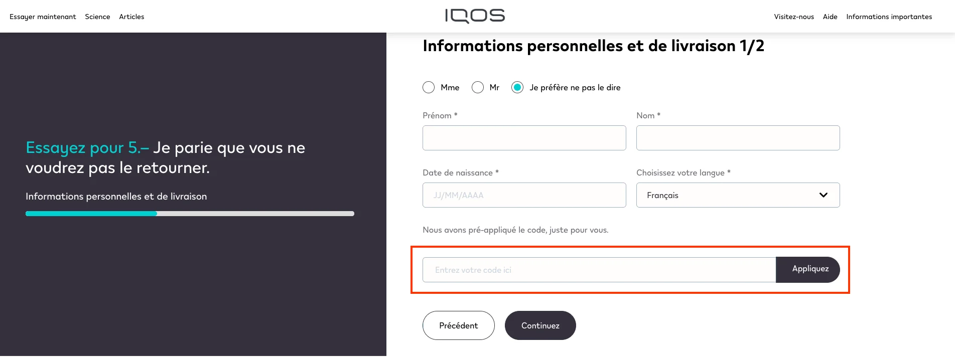 Comment utiliser le code promo ? - IQOS
