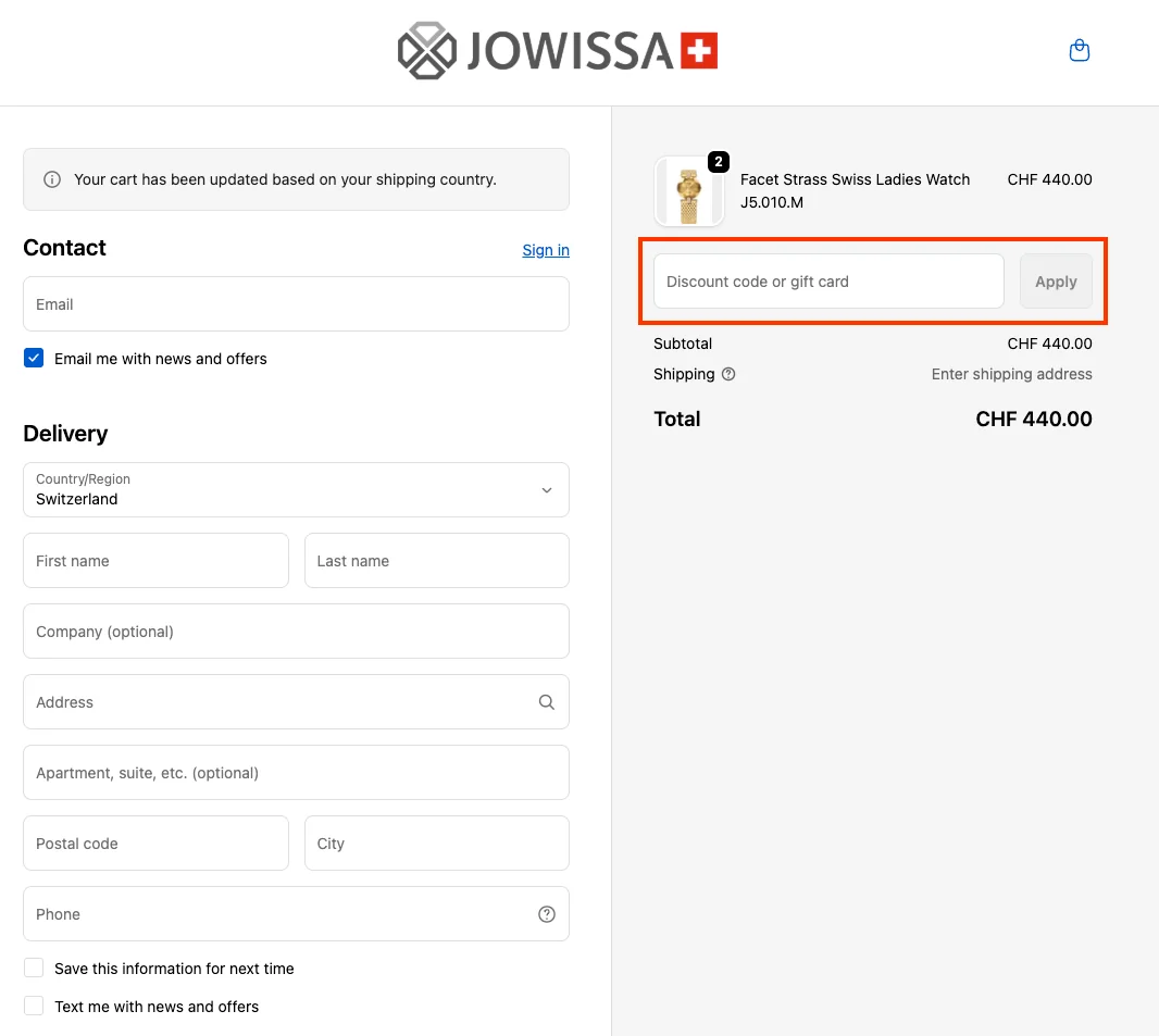 Comment utiliser le code promo ? - Jowissa