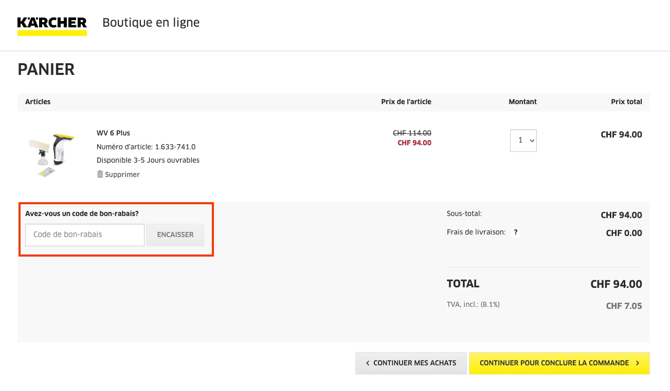 Comment utiliser le code promo ? - Kärcher