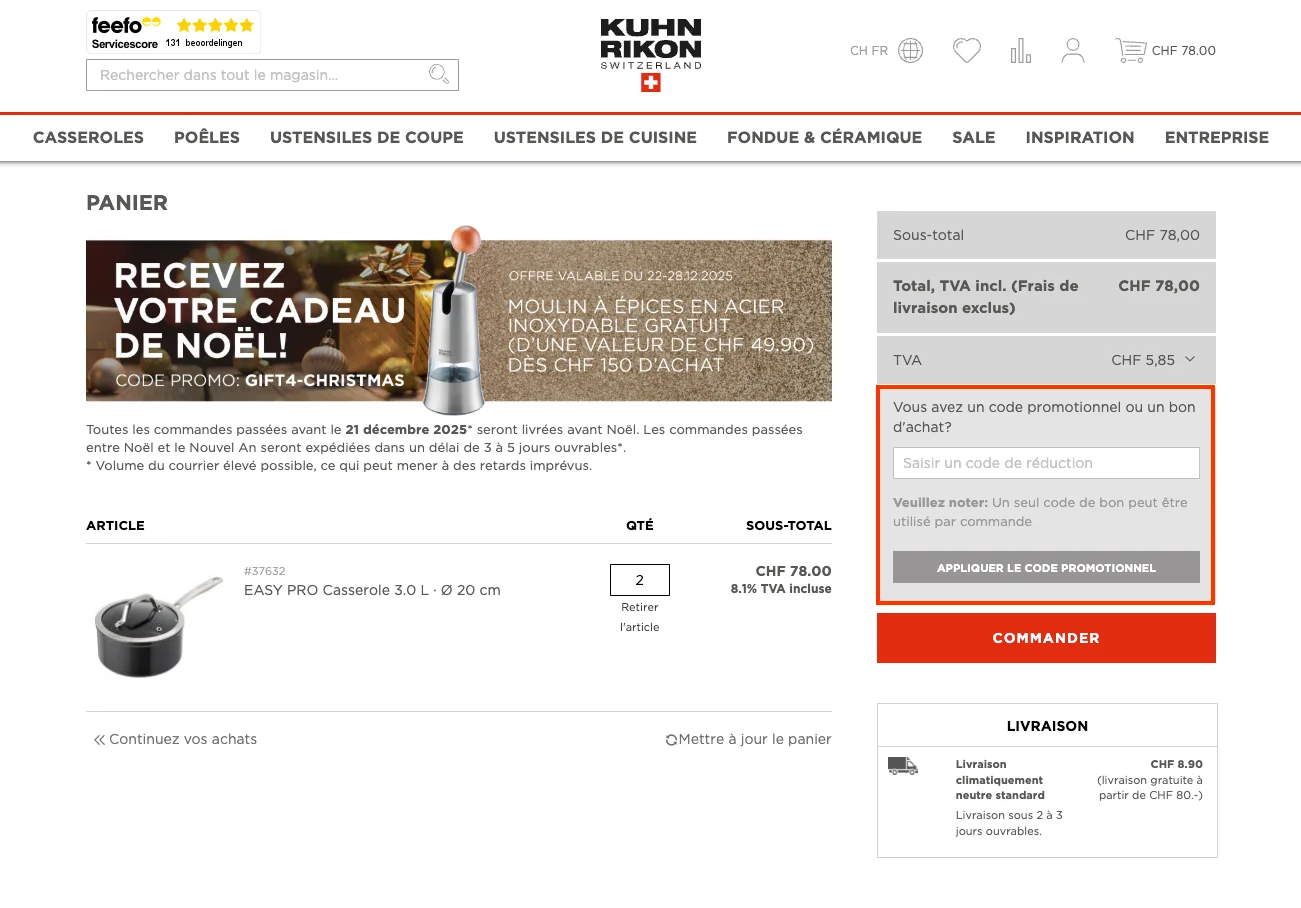 Comment utiliser le code promo ? - Kuhn Rikon