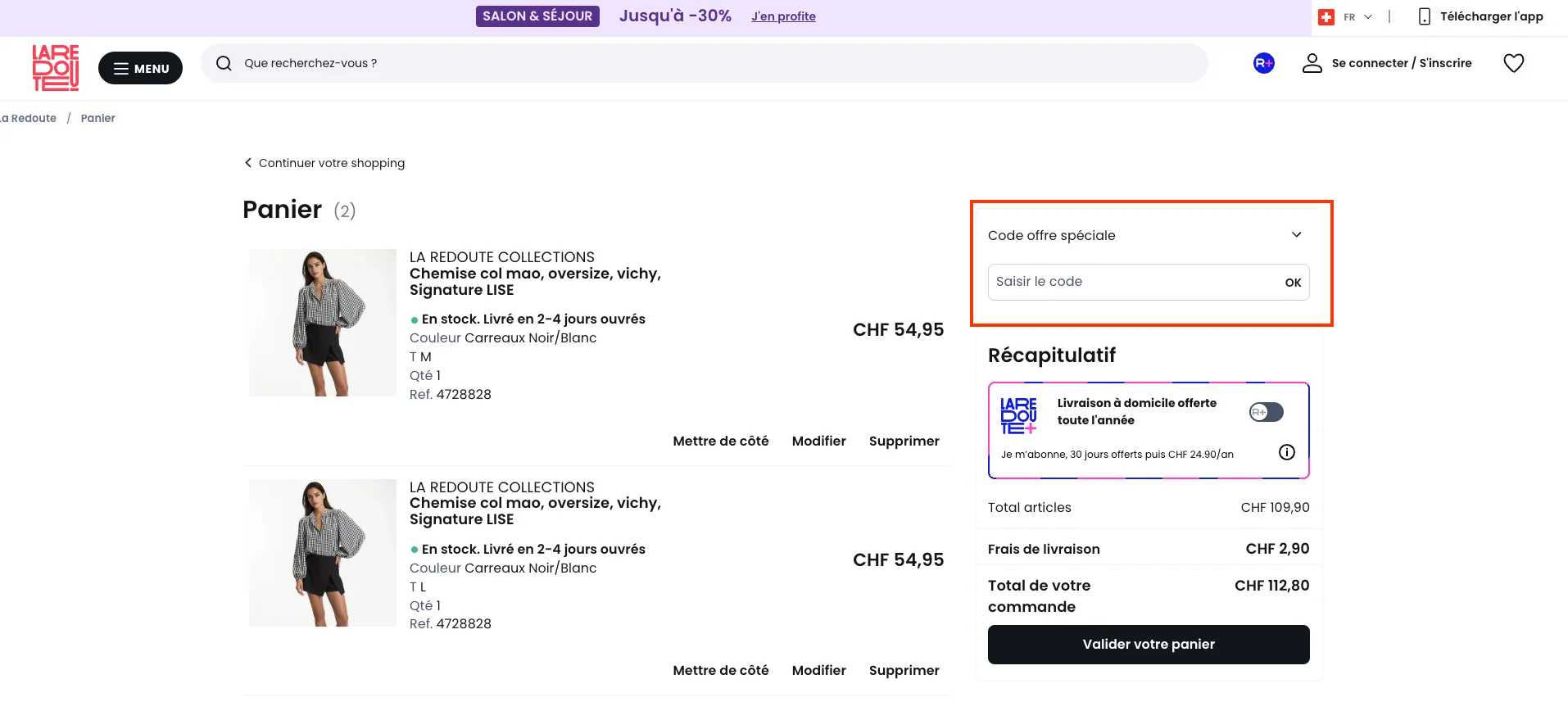 Comment utiliser le code promo ? - La Redoute