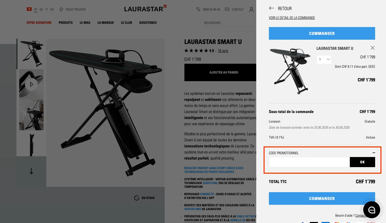 Comment utiliser le code promo ? - Laurastar