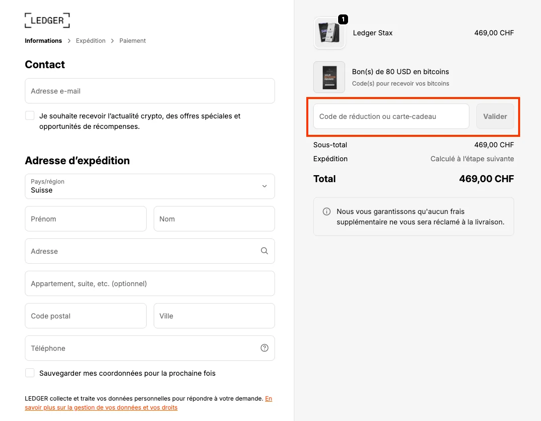 Comment utiliser le code promo ? - Ledger