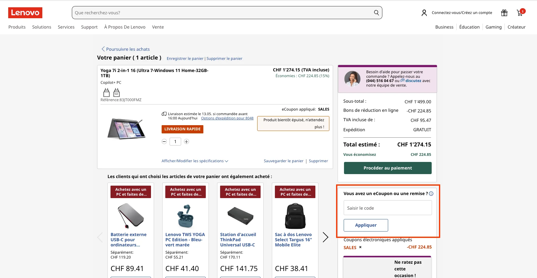 Comment utiliser le code promo ? - Lenovo