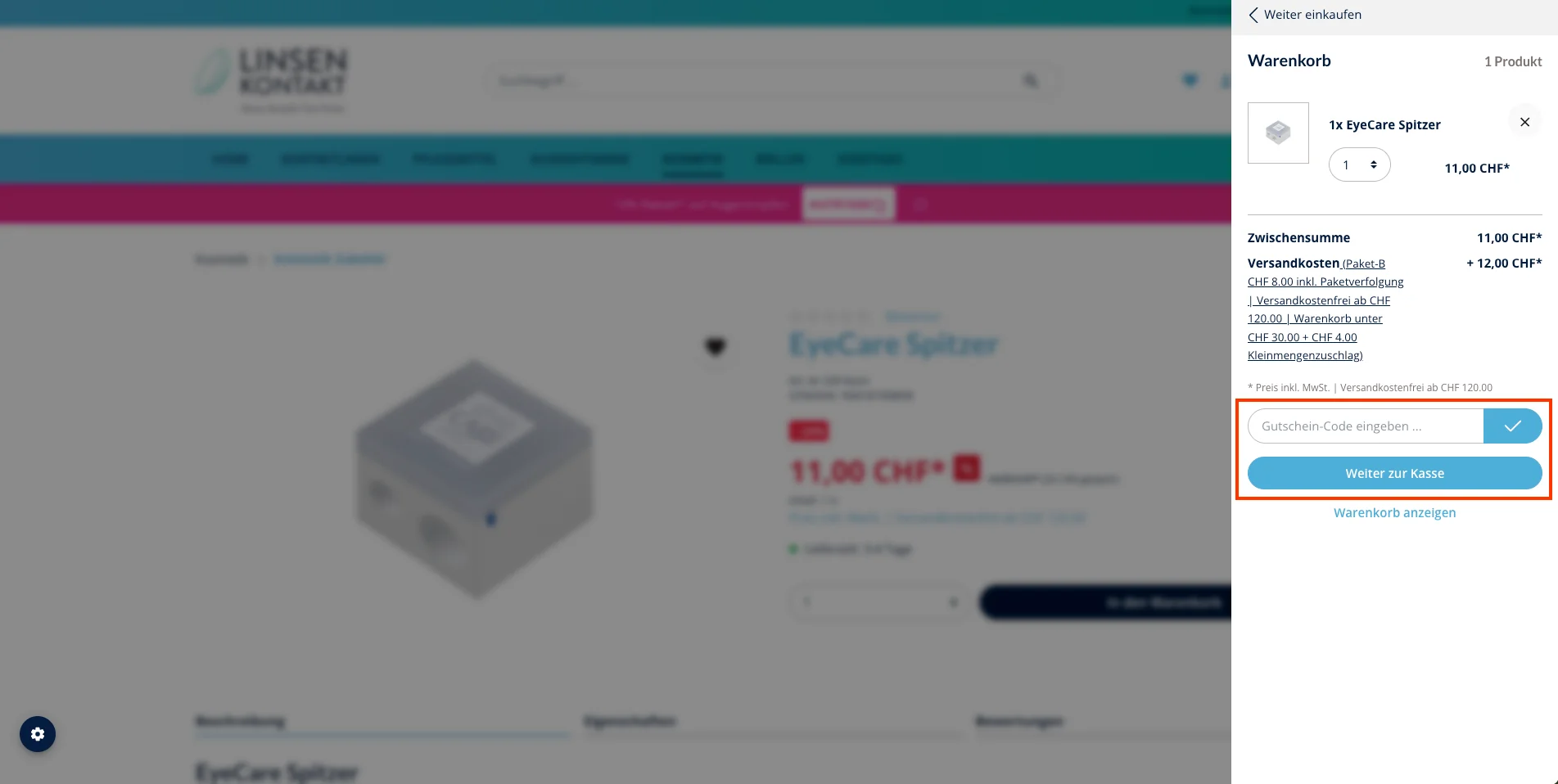 Comment utiliser le code promo ? - Linsenkontakt