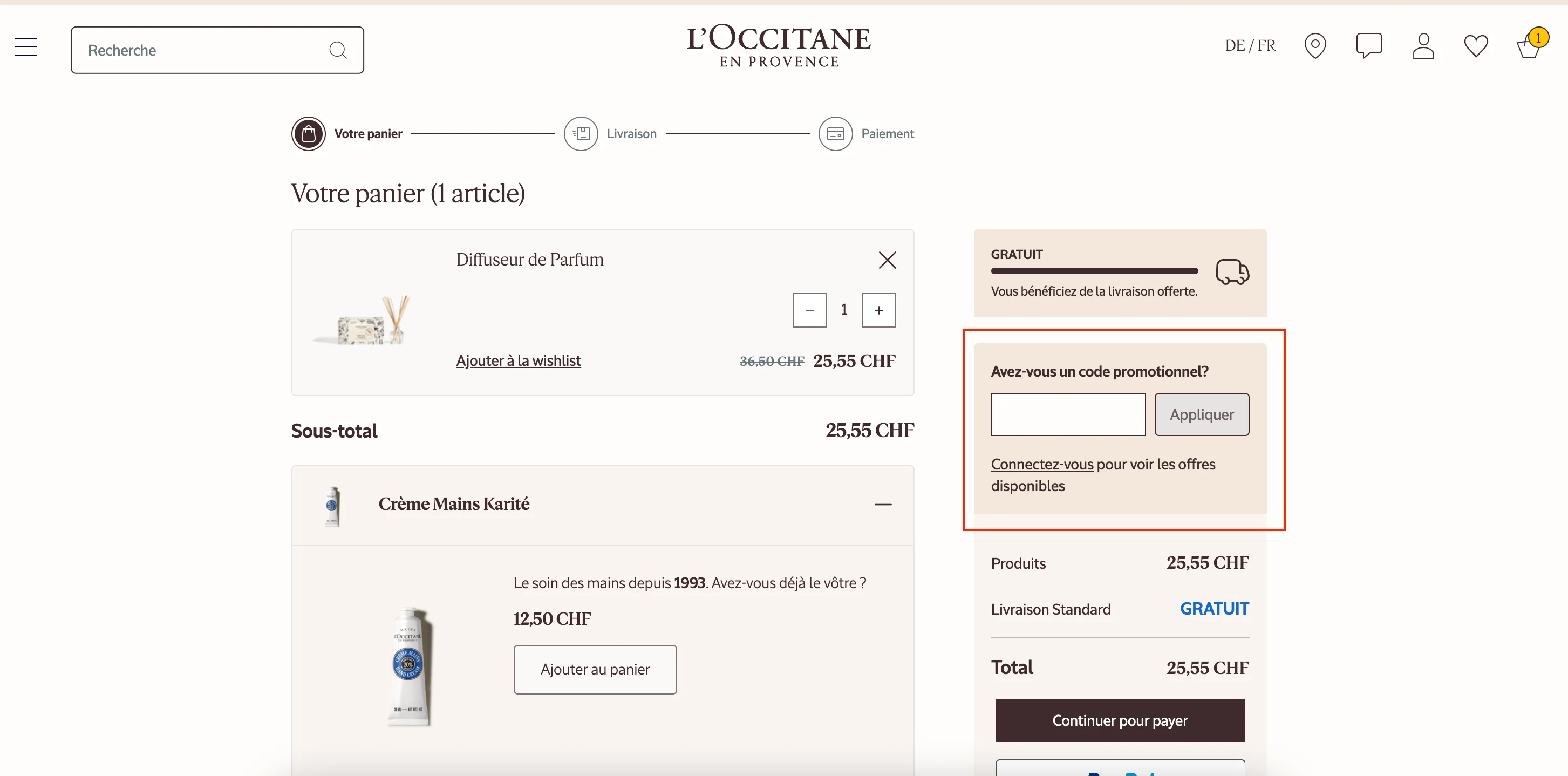 Comment utiliser le code promo ? - L'Occitane