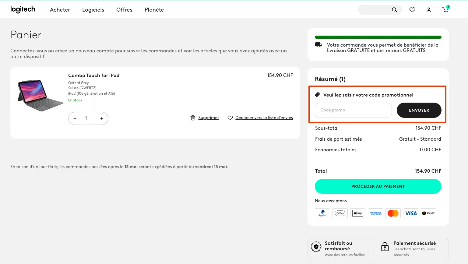 Comment utiliser le code promo ? - Logitech