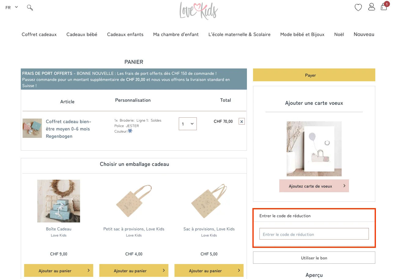 Comment utiliser le code promo ? - Love Kids