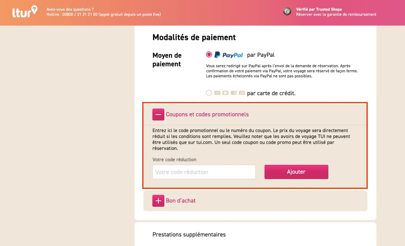 Comment utiliser le code promo ? - Ltur